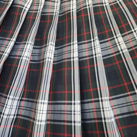 DENNIS Collegiate Black Red White Pleated Dark Academia School Skirt 9 Jr - Picture 3 of 8